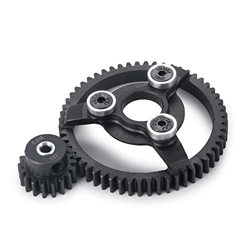MOHERO Metal Spur Gear 32P 18T 56T Transmission Gears for 1/10 Slash 2wd Rustler Stampede Telluride RC Car - size: 32P 18T 56T