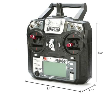 FLYSKY FS-i6X 6-10CH(Def.6) Transmitter and FS-iA6B Receiver for RC Models | 6-10 Channels (default 6) 2.4GHz AFHDS2A Radio System for RC Fixed Wing Quadcopter Car & Boat (Mode_2)