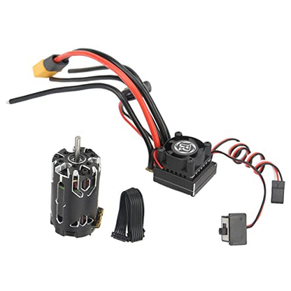 Changor 380 Sensored Brushless Motor Combo with TS80A ESC Efficient Output for 1/12 1/14 RC Cars Black Aluminum