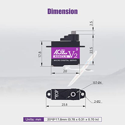 AGFRC 0.052Sec High-Speed RC Micro Servo for Mini-Z Cars (A06CLS V2) | 6g Ultra-Light, 3KG Torque, Purple, Programmable, Digital Coreless Motor, Full Metal Gear, Ideal for 1/24-1/28 RC Cars - style: A06CLS V2 Purple