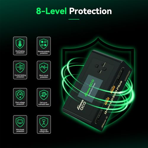 Gens ace iMars D300 Plus Smart Charger | Bluetooth App Control | G-Tech | Dual-Channel | Black