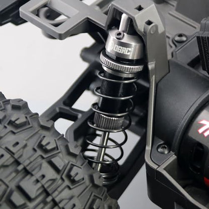 OGRC 92mm RC Shock Absorber for 1/16 Traxxas Mini Maxx XRT 1/10 TRX4 SCX10 | Aluminum, with Progressive Springs, Top-cap Bleeder Hole, Oil Shocks, Grey - color: Grey