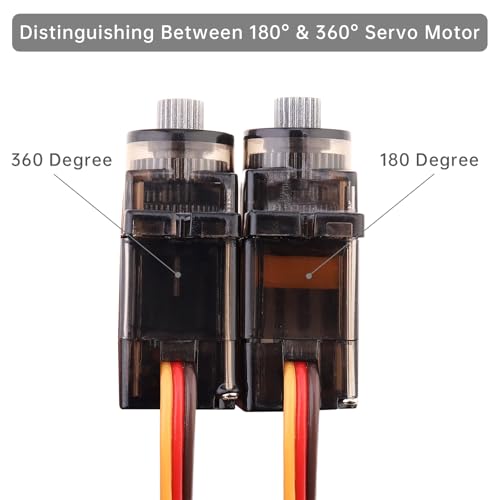2 Pack MG90S Micro Servo Motor Full Metal Geared 9G, 360 Degree Rotation | Fit for RC car robot helicopter. Mini servos for Arduino DIY project - size: Control Angle 360 Degree