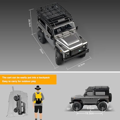 MN 99s 1/12 4WD RC Jeep Rock Crawler for Adults | 2.4G RTR off-road drift truck, ideal hobby gift with 4-wheel drive performance - color: Mn99s