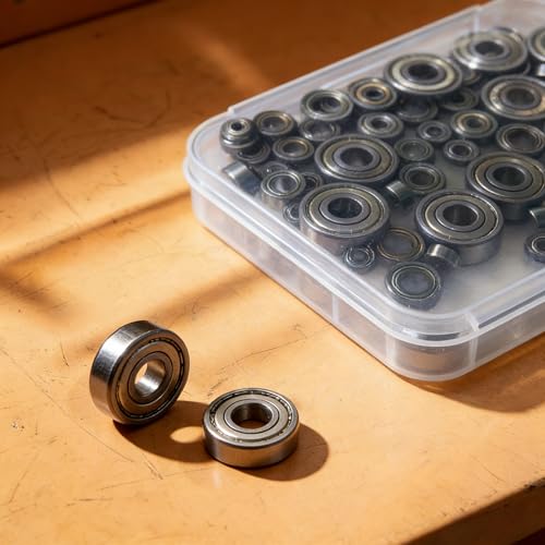 60 PCS 693ZZ/ 623ZZ/ 624ZZ/ 685ZZ/ 687ZZ/ 627ZZ Ball Bearings Assortment Kit, Small Bearings Carbon Steel Deep Groove Bearing, for Furniture Wheel, Roller Skates, 3D Printing and ect —6 Size