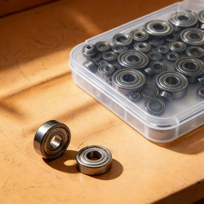 60 PCS 693ZZ/ 623ZZ/ 624ZZ/ 685ZZ/ 687ZZ/ 627ZZ Ball Bearings Assortment Kit, Small Bearings Carbon Steel Deep Groove Bearing, for Furniture Wheel, Roller Skates, 3D Printing and ect —6 Size