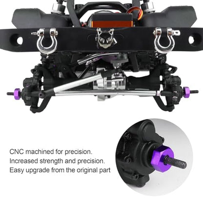 Hobbypark 12mm Aluminum Wheel Hex Drive Hub Adapters (4P) & M4 Locknuts (4P) for Redcat Racing ExceedRC HSP Himoto RC Hobby Car Accessories Purple