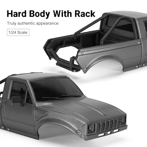 INJORA IR60-24 Body for SCX24 C10 Bronco Wrangler Base Camp 4Runner (Grey) - color: Grey