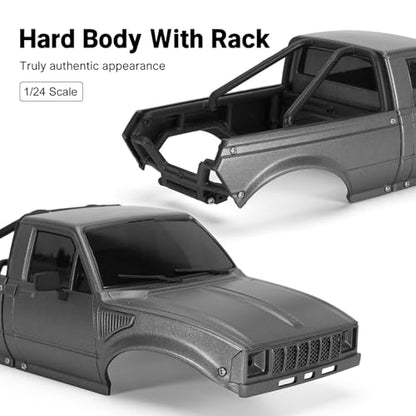INJORA IR60-24 Body for SCX24 C10 Bronco Wrangler Base Camp 4Runner (Grey) - color: Grey