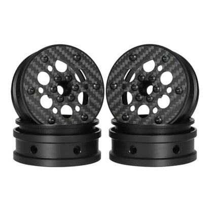 2.2 Beadlock Carbon Fiber Wheels Rims for 1/10 RC Crawler Cheater Rigs | Upgrade 4pcs,lightweight,beadlock no-glue design,For Capra SCX10 Pro TRX4 TF2 Element Enduro,improves climbing traction. - style: B
