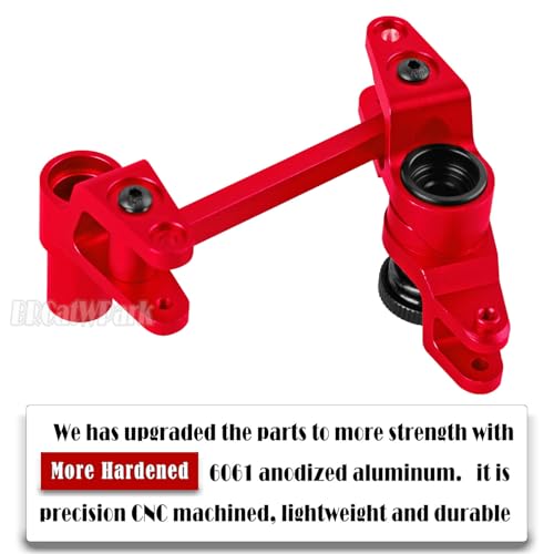 Aluminum Tie Rod & Servo Horn Upgrades Part for 1/10 WideMaxx/X-Maxx,RC Fixed Link Steering Servo Arm,RC Truck Mode #89086-4,#89076-4,Red - color: Red - (Tie Rod & Servo)