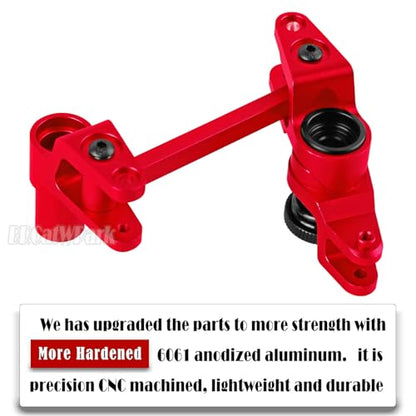 Aluminum Tie Rod & Servo Horn Upgrades Part for 1/10 WideMaxx/X-Maxx,RC Fixed Link Steering Servo Arm,RC Truck Mode #89086-4,#89076-4,Red - color: Red - (Tie Rod & Servo)