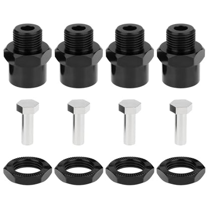 1 Set 12mm to 17mm Wheel Hex Hub Adapter Extension Conversion for 1/10 RC Car Upgrade Parts Black - color: Black