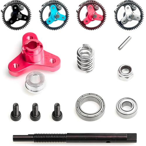 Slipper Clutch Assembly Kit with Input Shaft Bearings for Traxxas Slash, Stampede, Rustler 4X4, Replacement for 5552 and 6878, Hardened Steel and Aluminum Alloy for RC Upgrades - color: Red