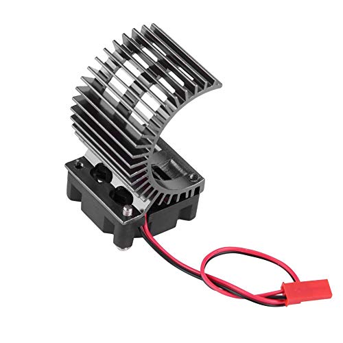 Dilwe Motor Heat Sink Heat Sink with Cooling Fan for 1/10 Scale Electric RC Car 540/550 Motor(Black)