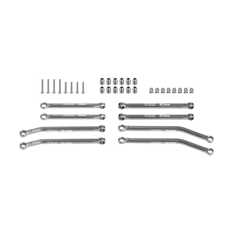 GPM 7075-T6 Alloy Front & Rear Link Set for 1/30 Scx30 Ford Bronco 4X4 RTR Brushed Rock Crawler-Axi-2048 (Grey) - color: Grey