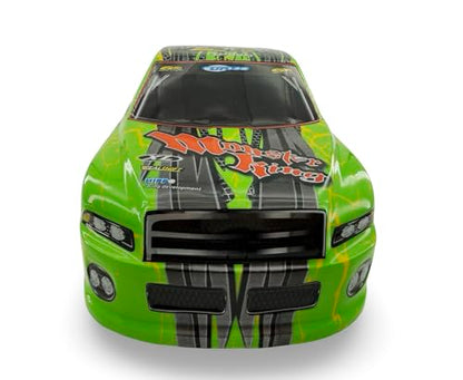 1/10 Scale RC Drift Body Shell - Painted Pickup Truck Lexan Body for Touring & Off-Road RC Cars - Monster King Graphic (Green) - color: Green