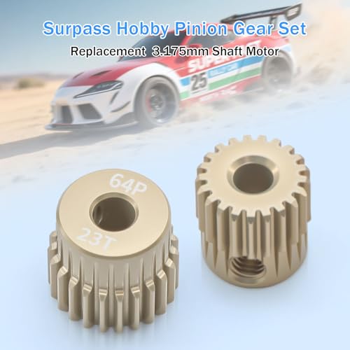 Surpass Hobby 64DP Pinion Gear 21T 22T 23T 24T 25T 3.175mm Motor Gears for 1/10 RC Car Brushed Brushless Motor Parts - size: 21T 22T 23T 24T 25T