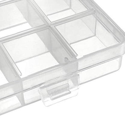uxcell Component Storage Box - PP Fixed 24 Grids Electronic Component Containers Tool Boxes Clear White 193x132x22mm