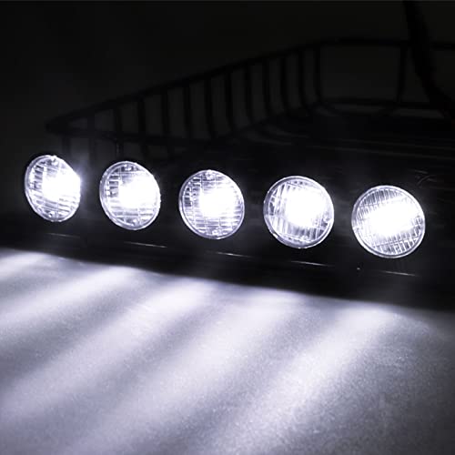 RC Car Metal Roof Rack Luggage with LED Lights Set for 1/10 RC Crawler Car TRX-4 Axial SCX10 90046 SCX10 III AXI03007 Redcat Gen 8 RGT