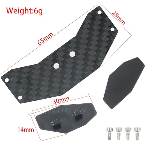 Aluminum Carbon Fiber Rear Wing Tail Spoiler for Losi 1/24 Micro-B 2WD Buggy RC Tail Wing Parts (Carbon Fiber Tail Wing) - color: Carbon Fiber Tail Wing