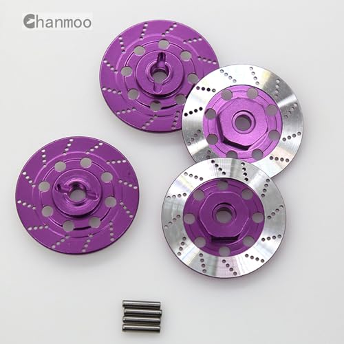 1/10 RC Aluminum Alloy 12mm Hex Drift Wheels Rim Tires Hub Brake Disc Compatible with 1/10 RC On Road Rally Touring Racing Street Car Traxxas Tamiya HSP HPI Redcat Racing 4PCS (Sky-Blue) - color: Sky-blue