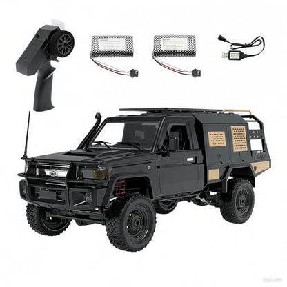 jaming WPL MN82S 1/12 RC Rock Crawler, 2.4Ghz Remote Control Truck, 4WD Off-Road RC Pickup with LED Lights Hobby Grade Toy Gifts for Adults Kids (MN-82S LC79) - color: Black