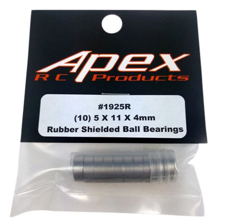 10 Pack 5x11x4mm Rubber Shielded Ball Bearings MR115-2RS - Apex RC Products #1925R
