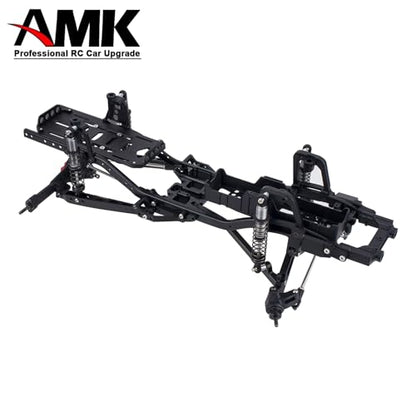 SCX10 Axle Upgrade Part, Twin I-Beam 2WD Pre-Runner Aluminum Suspension Conversion Kit for 1/10 RC Crawler Axial SCX10 I II 90046 90047 Axle Upgrade Part - color: Black