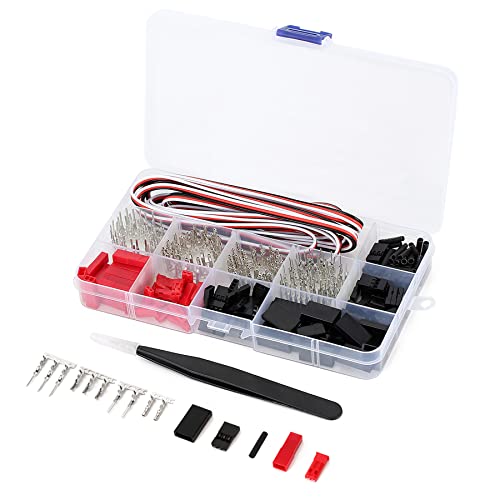 daier 50 Sets JST Servo Connector Kit, RC Male/Female connectors Crimp Pin Cable Kit Compatible JST SYP Futaba Servo Wire Extension Cable for RC Car Hitec Spektrum Model Airplanes