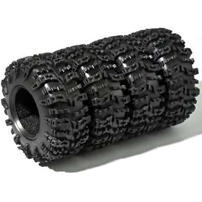 1.3 Tires for SCX24 & TRX4M 63.2 26.7mm RC Crawler Tires Upgrades with Foam Inserts Compatible with Traxxas Axial 1/18 1/24 Scale RC Cars Aggressive Mud Terrain Swamp Claw Design - size: 1.3-66mm-mzt