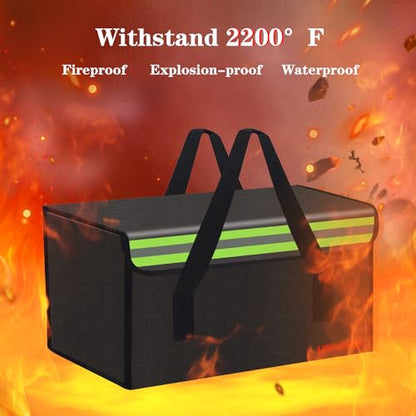 14.2"x7.9"x7.9" Ebike Battery Safe Bag Fireproof Charging Bag Large Capatity for Lipo Battery Pack Storage Charging Transport, Home Office Travel Fireproof Safe Storage Pouch - size: 360*200*200mm