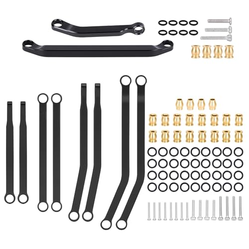 Aluminum Suspension & Steering Links Set for 1/30 Axial SCX30 Crawler Upgrade, Heavy Duty Chassis Links Kit with Tie Rod & Drag Link (Suspension & Steering Set) - color: Suspension & Steering Set