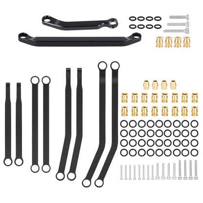 Aluminum Suspension & Steering Links Set for 1/30 Axial SCX30 Crawler Upgrade, Heavy Duty Chassis Links Kit with Tie Rod & Drag Link (Suspension & Steering Set) - color: Suspension & Steering Set