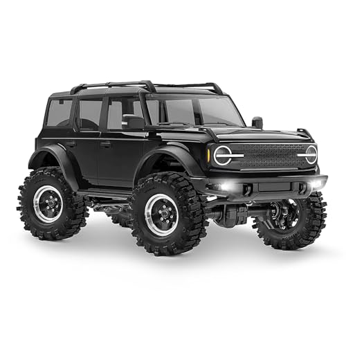 1.3" Beadlock Wheels and Tires for SCX24 TRX4M 1/18 1/24 RC Crawlers – Aluminum Rims, Soft Rubber Tires with Foam Inserts, Easy-Install Upgrade Parts (Black 255) - color: Black 255