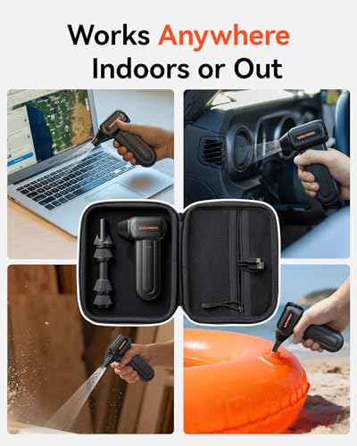 WOLFBOX Hard Carrying Case for MF60/MF70 Electric Air Duster [CASE ONLY, Device Not Included], Shockproof Travel Storage Bag for Compressed Air Blower & Accessories, Splash-Proof - size: SB60/70-MF60/70