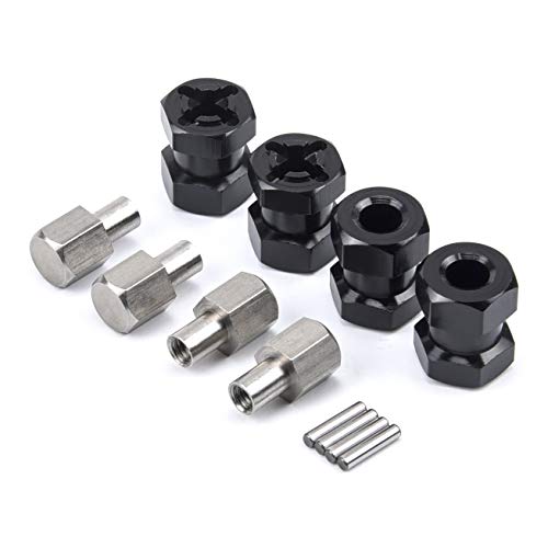 RC Car 12mm Hex Wheel Hub Drive Adaptor 15mm Extension Combiner | 15mm Extension Combiner Coupler for 1/10 RC Crawler Axial SCX10 D90(4PCS) - style: 15mm