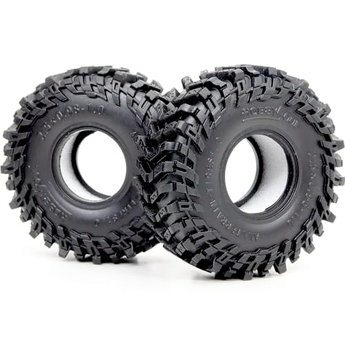 1.0 Crawler Tires 64mm Tall Super Soft Sticky All Terrain Tyre for RC 1/18 TRX4M 1/24 AX24 SCX24 FCX24 Upgrades - style: 1.0 All Terrain Tires 64mm