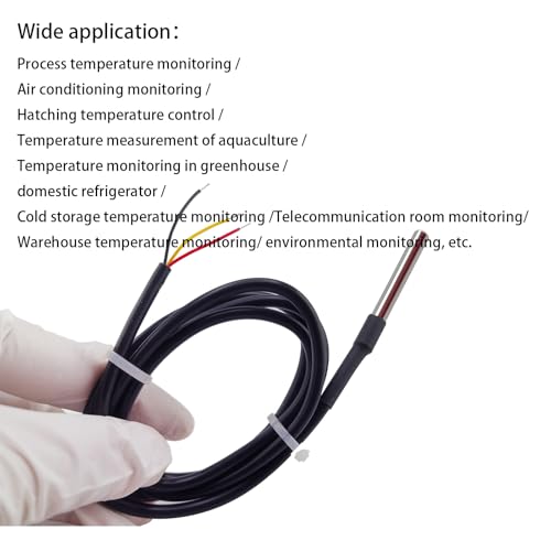 4Pcs DS18B20 Temperature Sensor 1 M, Waterproof Digital DS18B20 Sensors, DS18B20 Temperature Probe, Stainless Steel Probe Compatible for Arduino/Raspberry Pi/ESP32, ESP8266, - style: 4Pcs DS18B20 Temperature Sensor 1 M
