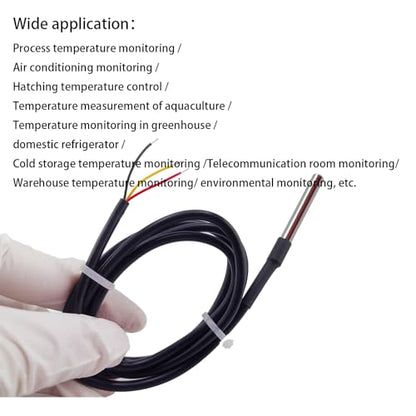4Pcs DS18B20 Temperature Sensor 1 M, Waterproof Digital DS18B20 Sensors, DS18B20 Temperature Probe, Stainless Steel Probe Compatible for Arduino/Raspberry Pi/ESP32, ESP8266, - style: 4Pcs DS18B20 Temperature Sensor 1 M