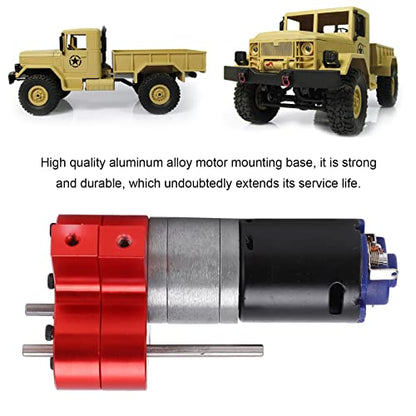 Dilwe RC Motor Gear Box Set, RC Transmission Gear Box with 370 Motor Upgrade Parts for WPL B1 B?1 C14 C?14 1/16 Truck(Red)