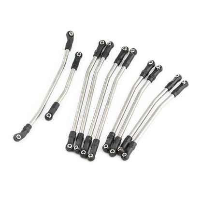 RC car Components Compatible with Axial for SCX10 for SCX10 II 90046 1/10 RC Crawler Car Upgrade Parts Metal Link Set Steering Rod End Kit(313mm) - size: 313mm