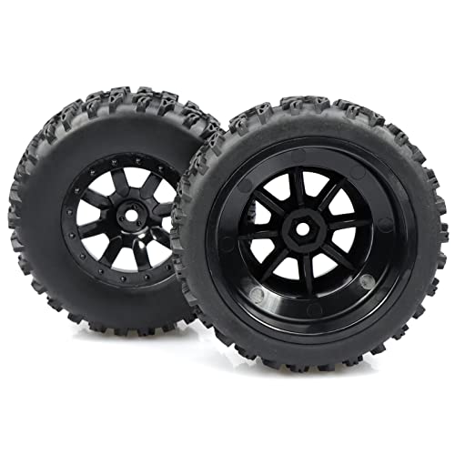 Aimrock 4-Pack 1/10 Pre-Glued 12mm Hex 3.2" Short Course SC Trucks Wheels and Tires Combo for Losi Tenacity Slash Blackout Off-Road Car