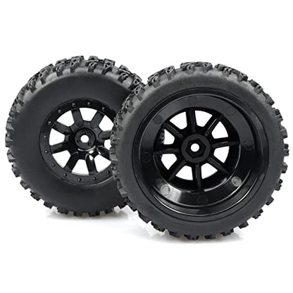 Aimrock 4-Pack 1/10 Pre-Glued 12mm Hex 3.2" Short Course SC Trucks Wheels and Tires Combo for Losi Tenacity Slash Blackout Off-Road Car