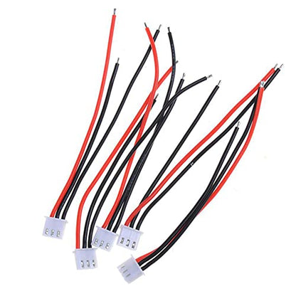 10pcs 2S 3 Pins Balance Connector Male Plug Extension Cable JST-XH RC Lipo Connector Adapter with 15cm 22awg Silicone Cable (2S 3Pins)