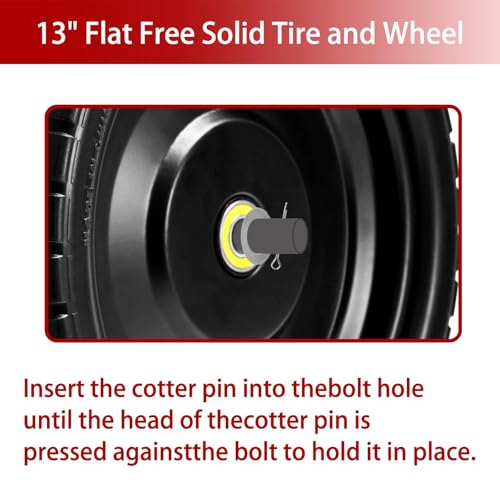 13" Flat Free Solid Tire, 4.00-6, for Gorilla Cart, Wagon & Wheelbarrow, 5/8" Bearings, 2.1" Offset Hub, 4 Pack - size: 4pcs
