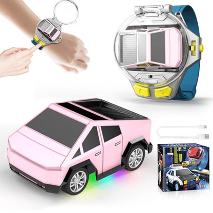 Watch Remote Control Car Toy, 2.4 GHz Mini RC Cars Watch Toy with LED Lights USB Charging Wrist Controlled Small Racing Car Interactive Game Toys for Kids Boy Girl Birthday Christmas