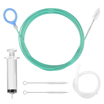 118" Auto Sunroof Drain Cleaning Tool Kit,Flexible Sun Roof Drain Cleaning Tool Kit Includes Brush,Syringe,Hose,Multi-Function Car Sunroof Drains Cleaner Tools Automotive Tools
