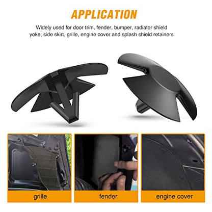 GOOACC 100Pcs Hood Insulation Retainer Clips OEM Replacement -#4878883AA | Compatible with Jeep Grand Cherokee Dodge Ram Chrysler Plymouth, with 1PC Fastener Remover - color: 100Pcs Clips +Remover