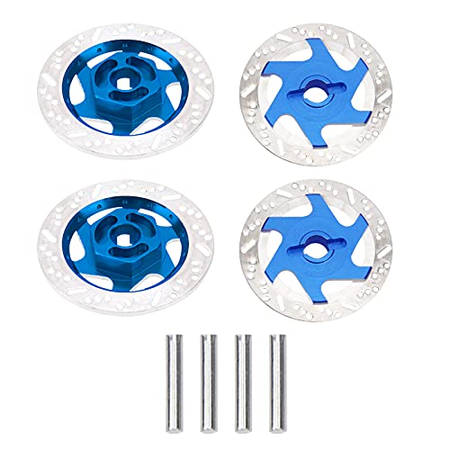 4Pack ShareGoo Metal 12mm Hex Hub Wheel Rim Tires Brake Disc Compatible with Traxxas Tamiya HSP HPI Redcat Racing 1/10 On-Road RC Car (Dark Blue) - color: Dark Blue